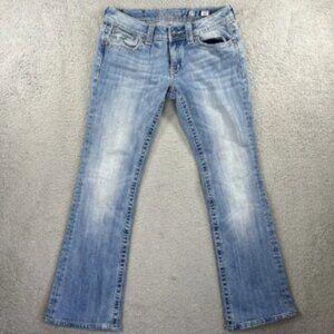 Miss Me Jeans Size‎ 29 Blue Denim Pants Boot Studded Rhinestone Angel Wings
